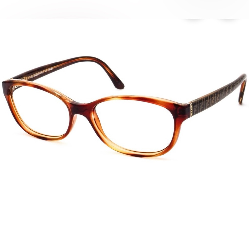FENDI NWOT Career Preppy Women's Tortoise Logo Temple 53x15x135 Eyeglass Frame